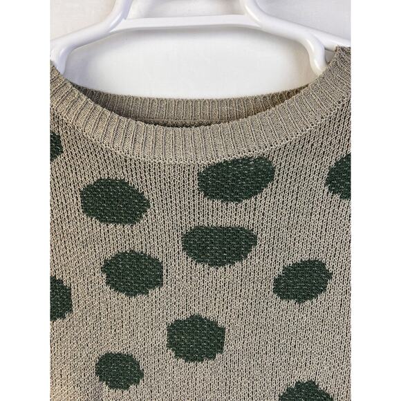 Simply Southern Pullover Sweater Women's 2XL Green Gray Polka Dots Casual Preppy - Picture 5 of 7